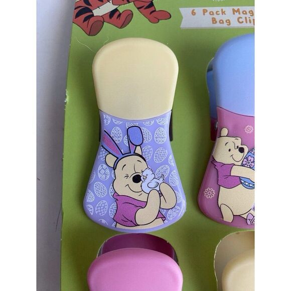 6 Pack Disney Winnie The Pooh Piglet Magnetic Bag Clips Easter Eggs Spring NEW - Picture 3 of 12